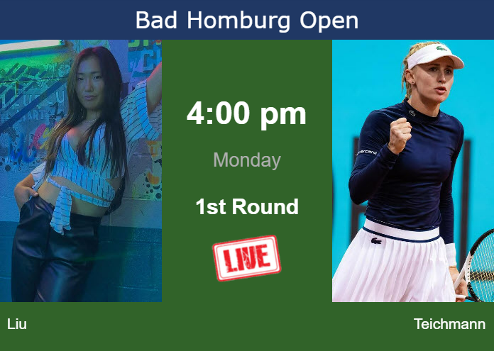 Monday Live Streaming Claire Liu vs Jil Teichmann