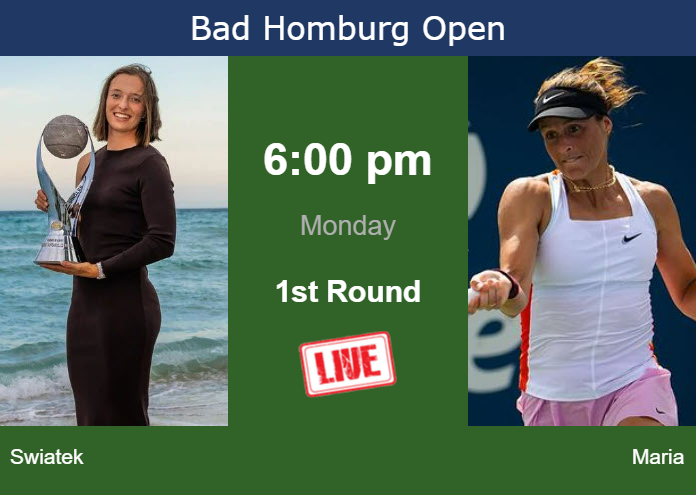 Monday Live Streaming Iga Swiatek vs Tatjana Maria