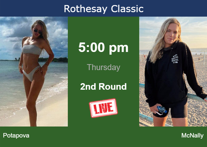Thursday Live Streaming Anastasia Potapova vs Caty McNally