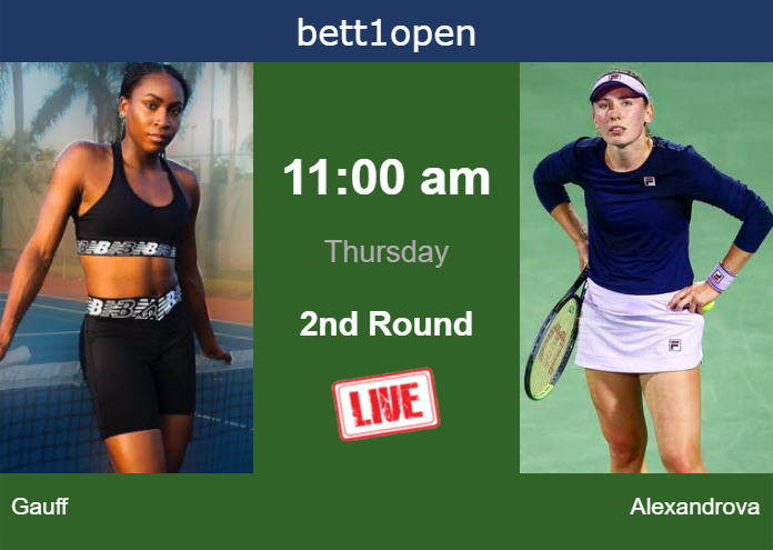 Thursday Live Streaming Cori Gauff vs Ekaterina Alexandrova