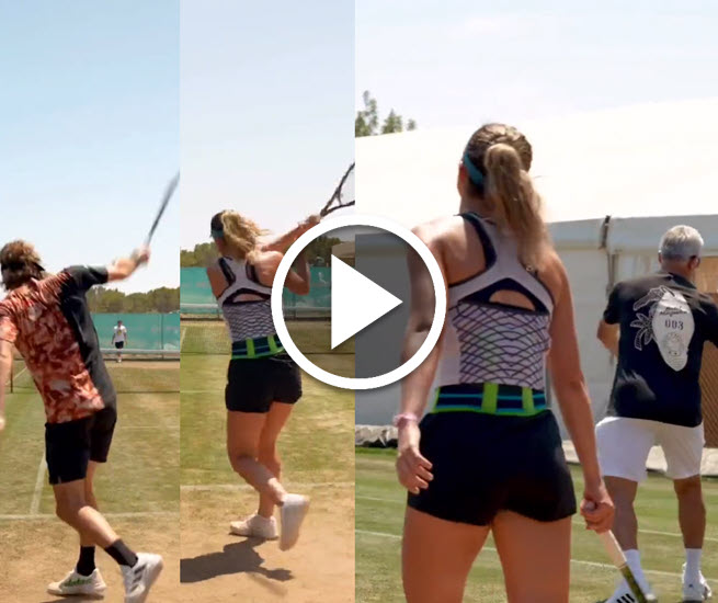 Tsitsipas Girlfriend Badosa And Caoch Father Apostolos Tsitsipas Girlfriend Badosa And Caoch Father Apostolos