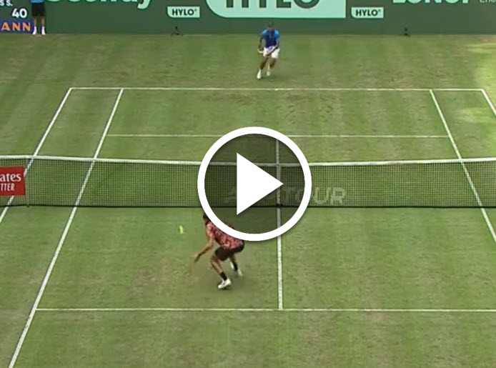 Tsitsipas Serve And Volley In Halle