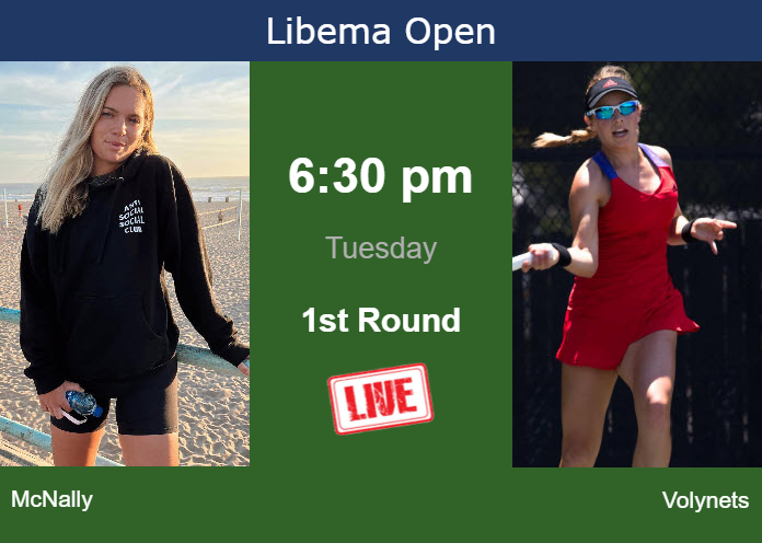 Tuesday Live Streaming Caty McNally vs Katie Volynets