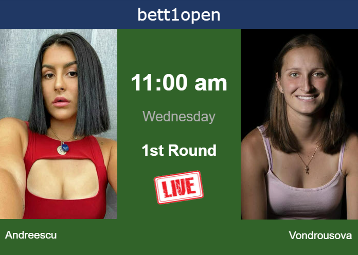 Wednesday Live Streaming Bianca Vanessa Andreescu vs Marketa Vondrousova