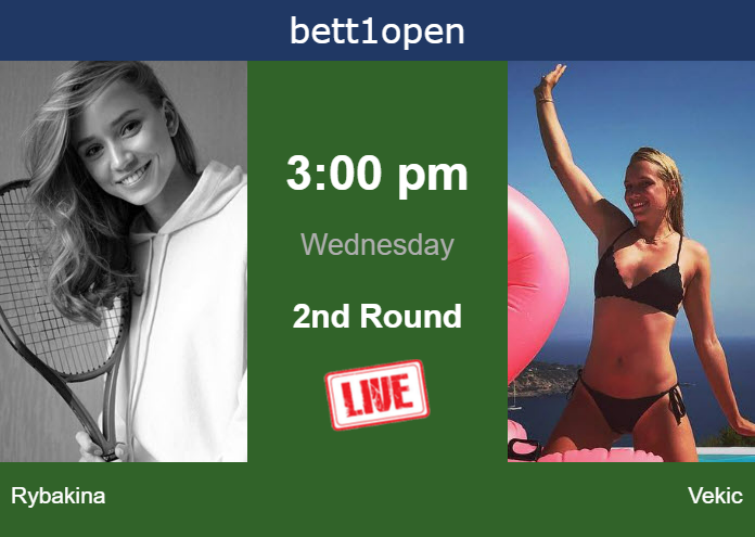 Wednesday Live Streaming Elena Rybakina vs Donna Vekic