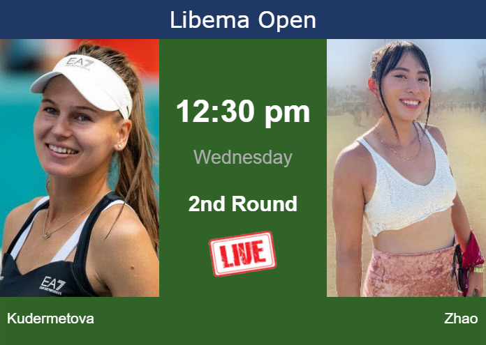 Wednesday Live Streaming Veronika Kudermetova vs Carol Zhao