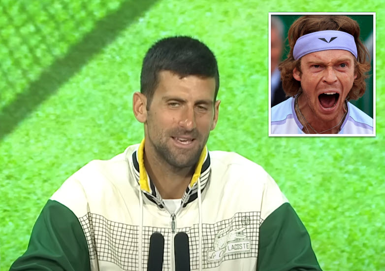 Djokovic Jokes About Andrey Rublev Grunts