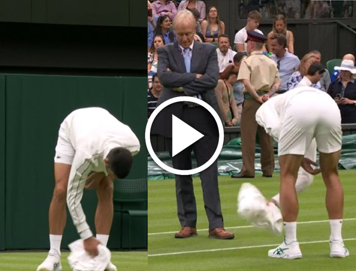 Djokovic Drying The Wimbledon Centre Court Djokovic Drying The Wimbledon Centre Court