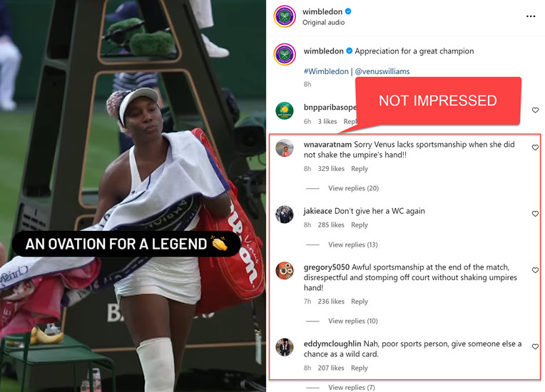 Fans Criticise Wimbledon And Venus Williams