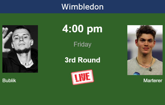 Friday Live Streaming Alexander Bublik vs Maximilian Marterer