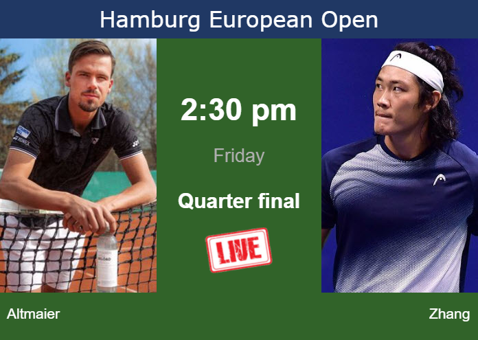 How to watch Altmaier vs. Zhang on live streaming in Hamburg on Friday Friday Live Streaming Daniel Altmaier vs Zhizhen Zhang