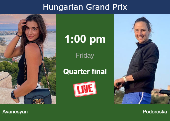 Friday Live Streaming Elina Avanesyan Vs Nadia Podoroska Friday Live Streaming Elina Avanesyan vs Nadia Podoroska