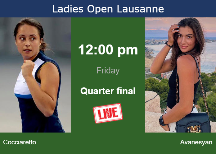 How To Watch Cocciaretto Vs Avanesyan On Live Streaming In Lausanne On Friday Tennis Tonic 9324