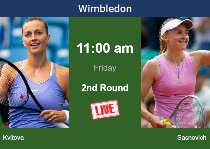 How to watch Kvitova vs. Sasnovich on live streaming in Wimbledon on