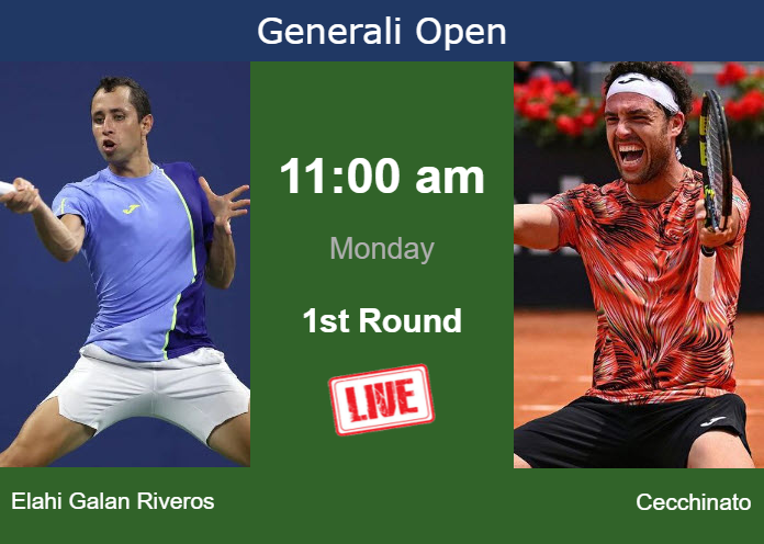 How to watch Elahi Galan Riveros vs. Cecchinato on live streaming in Kitzbuhel on Monday Monday Live Streaming Daniel Elahi Galan vs Marco Cecchinato