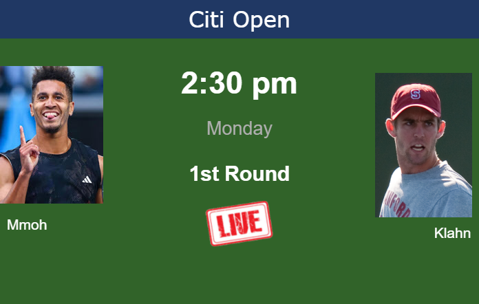 Monday Live Streaming Michael Mmoh vs Bradley Klahn