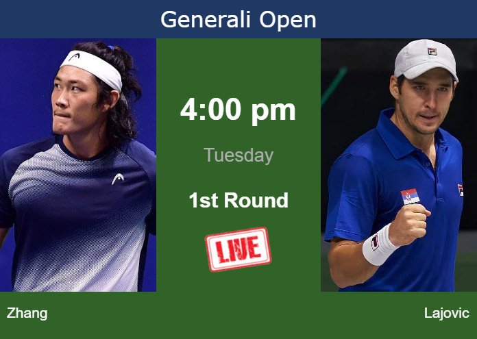 How to watch Zhang vs. Lajovic on live streaming in Kitzbuhel on Tuesday Monday Live Streaming Zhizhen Zhang vs Dusan Lajovic