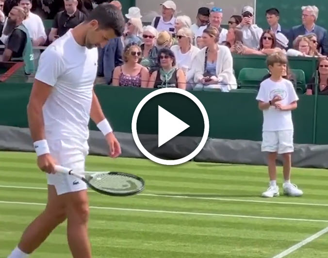 Novak Djokovic Training With His Son Stefan