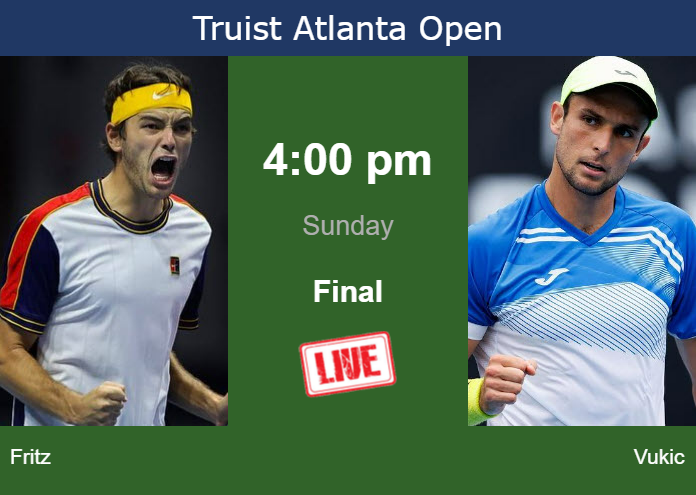 Sunday Live Streaming Taylor Fritz vs Aleksandar Vukic