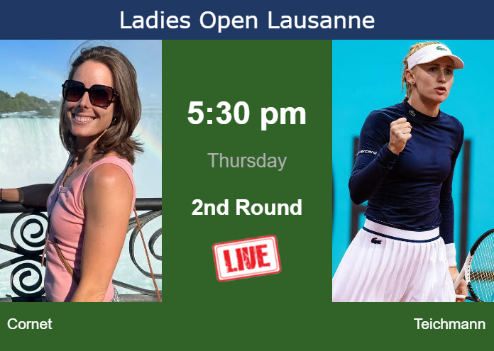 How to watch Cornet vs. Teichmann on live streaming in Lausanne on Thursday Thursday Live Streaming Alize Cornet vs Jil Teichmann
