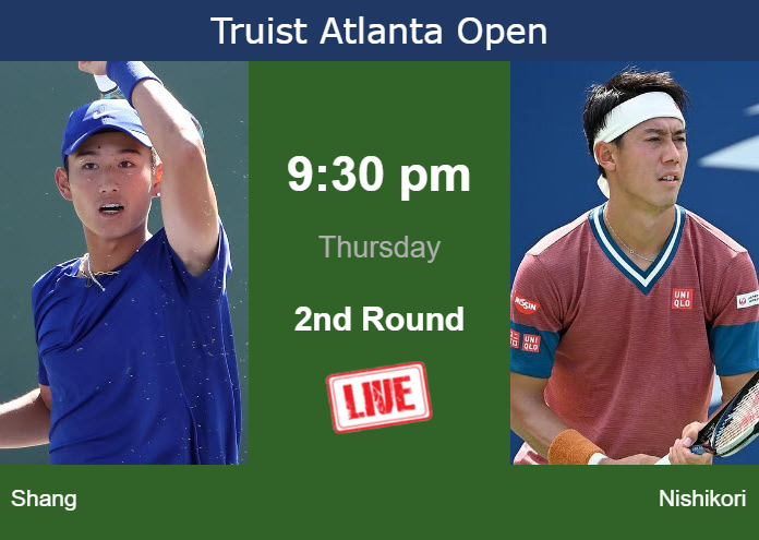Thursday Live Streaming Juncheng Shang vs Kei Nishikori