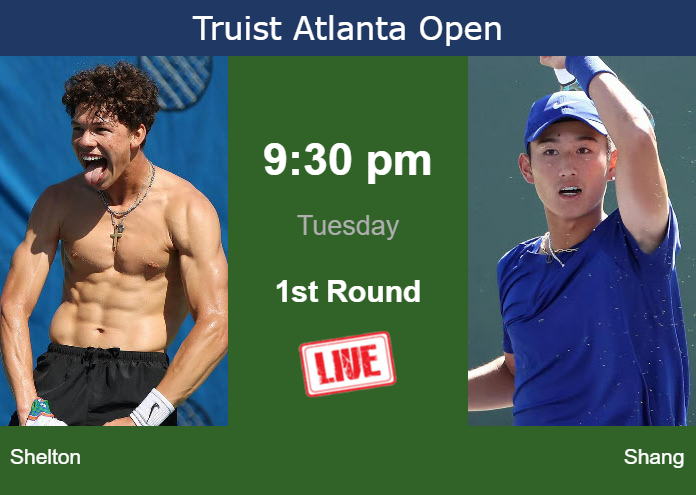 Tuesday Live Streaming Ben Shelton vs Juncheng Shang