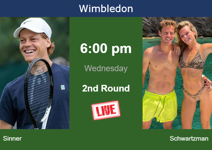 Tuesday Live Streaming Jannik Sinner vs Diego Schwartzman