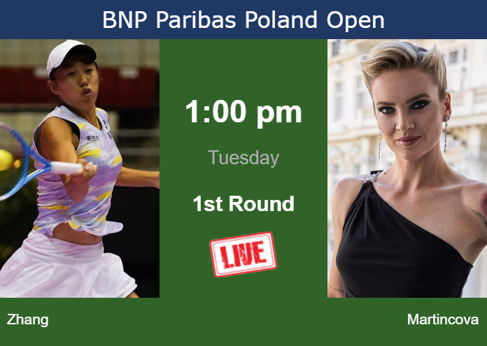 Tuesday Live Streaming Shuai Zhang vs Tereza Martincova