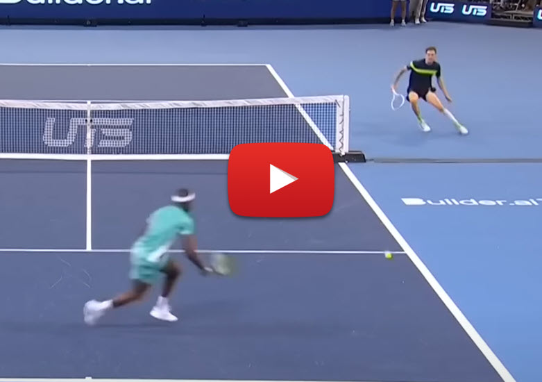 Uts. Bublik Wins Amazing Rally Going Around The Net Vs. Tiafoe