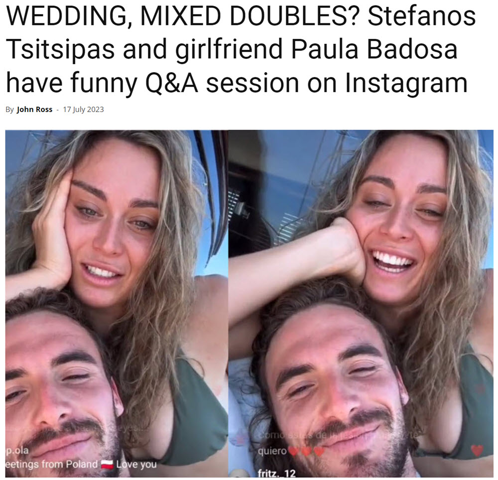 Wedding, Mixed Doubles Stefanos Tsitsipas And Girlfriend Paula Badosa Have Funny Qa Session On Instagram