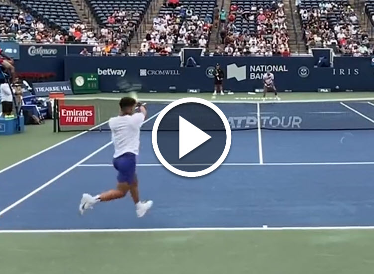 WATCH. Carlos Alcaraz and Holger Rune practice together in Toronto