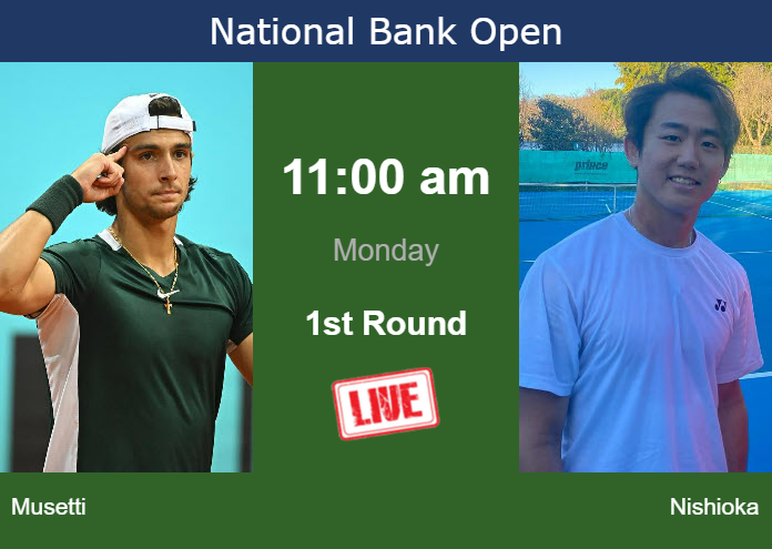 Monday Live Streaming Lorenzo Musetti vs Yoshihito Nishioka