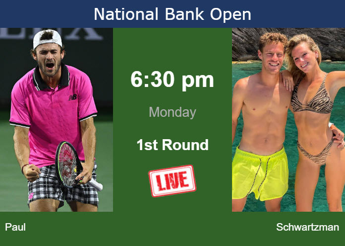 Monday Live Streaming Tommy Paul vs Diego Schwartzman