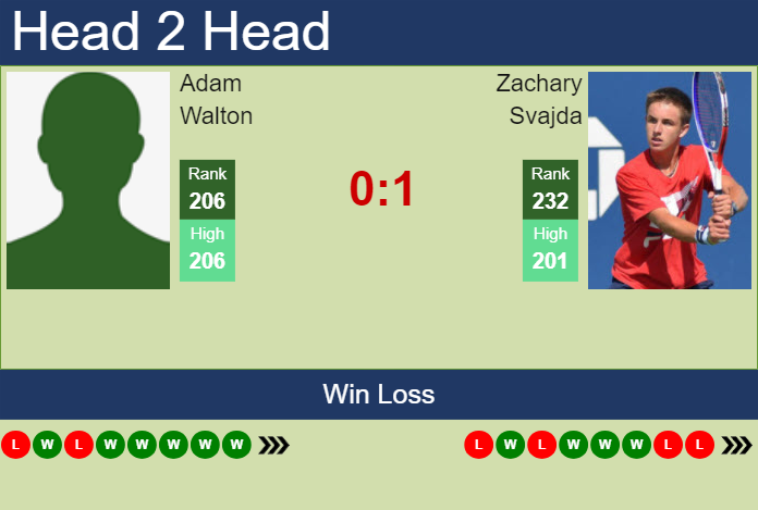 H2H, prediction of Adam Walton vs Zachary Svajda in Stanford Challenger with odds, preview, pick | 15th August 2023