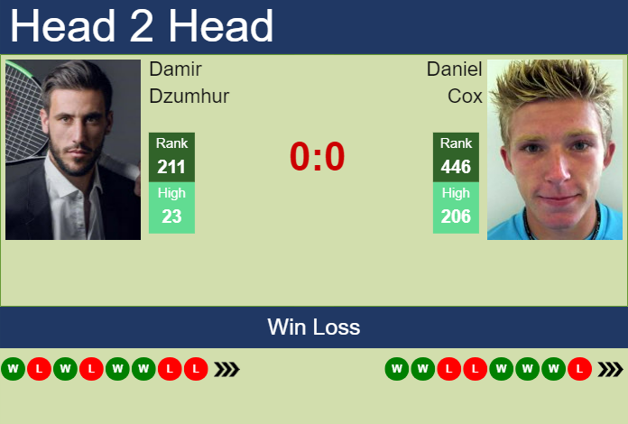 Prediction and head to head Damir Dzumhur vs. Daniel Cox
