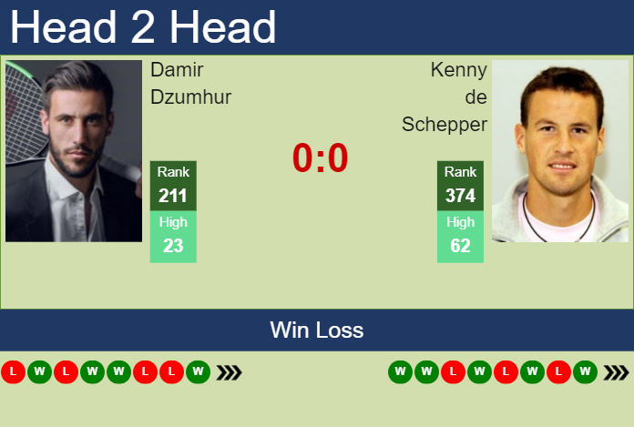 Prediction and head to head Damir Dzumhur vs. Kenny de Schepper