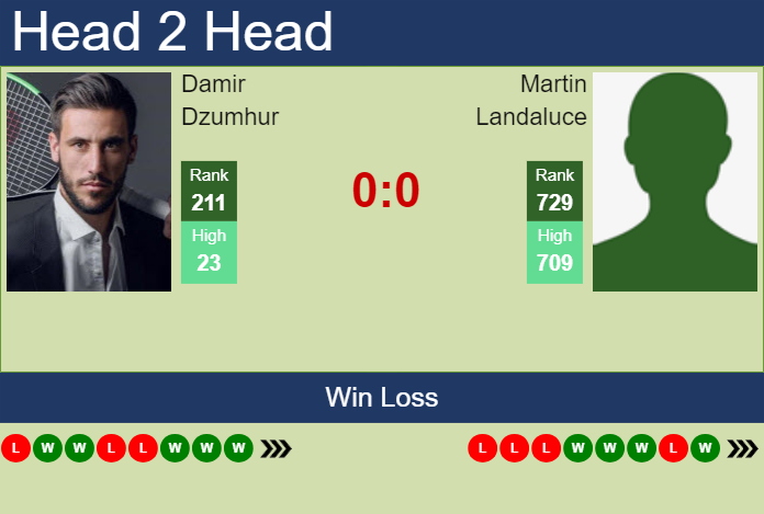 Prediction and head to head Damir Dzumhur vs. Martin Landaluce