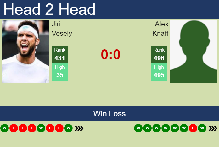 Prediction and head to head Jiri Vesely vs. Alex Knaff