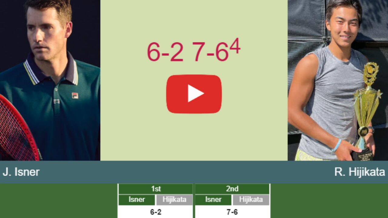 John Isner prevails over Hijikata in the 1st round to play vs Tsitsipas