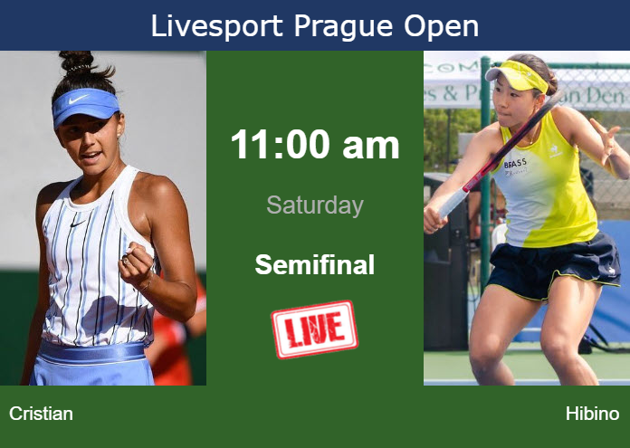 How to watch Cristian vs. Hibino on live streaming in Prague on Saturday Saturday Live Streaming Jaqueline Cristian vs Nao Hibino