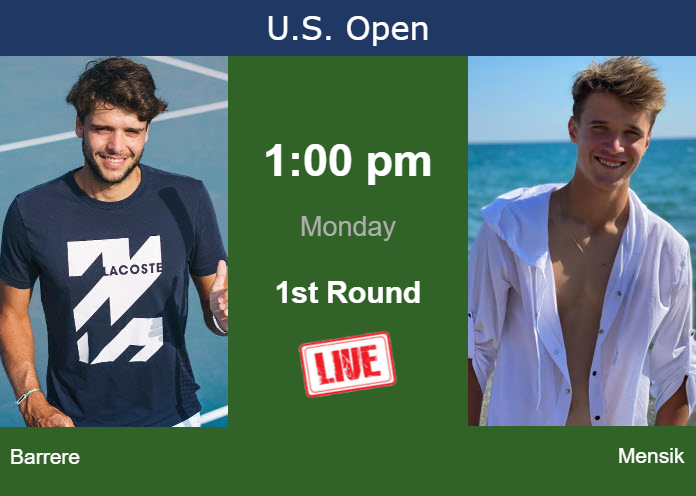 Sunday Live Streaming Gregoire Barrere Vs Jakub Mensik Sunday Live Streaming Gregoire Barrere vs Jakub Mensik