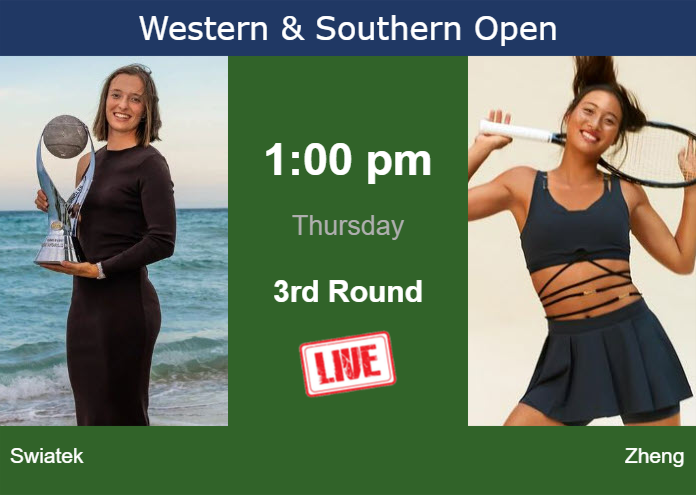 Thursday Live Streaming Iga Swiatek vs Qinwen Zheng