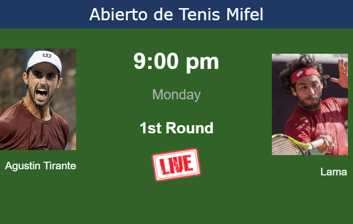 Tuesday Live Streaming Thiago Agustin Tirante vs Gonzalo Lama