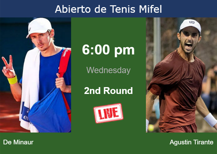 Wednesday Live Streaming Alex De Minaur vs Thiago Agustin Tirante