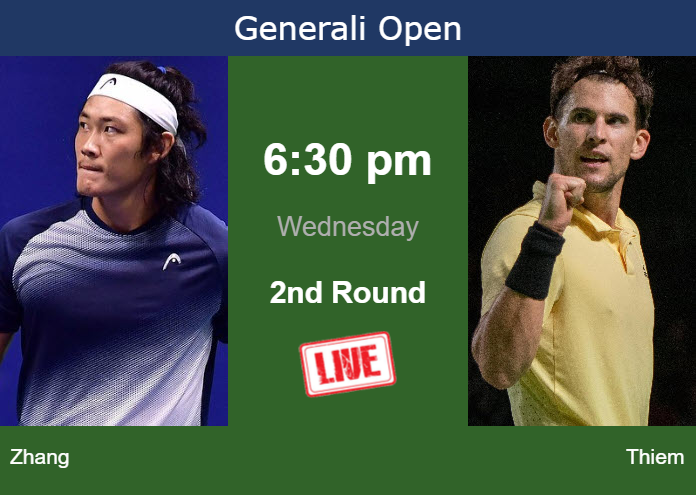 How to watch Zhang vs. Thiem on live streaming in Kitzbuhel on Wednesday Wednesday Live Streaming Zhizhen Zhang vs Dominic Thiem