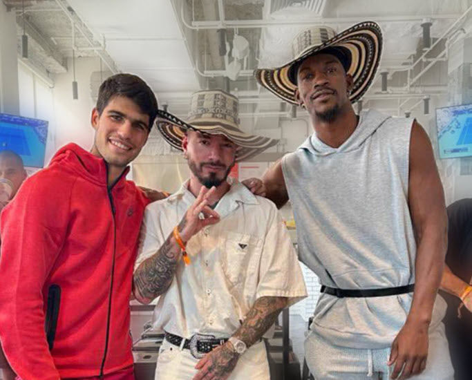 Carlos Alcaraz meets Jimmy Butler and J Balvin at the US Open