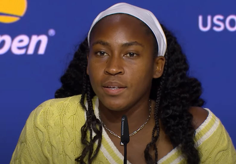 Coco Gauff talks about the disruption caused by protestors