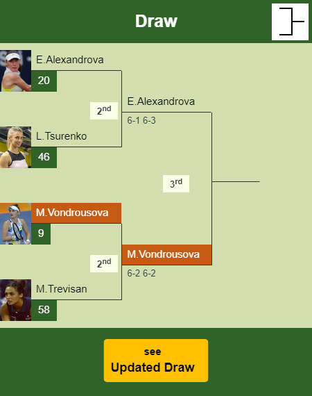 Marketa Vondrousova Draw info