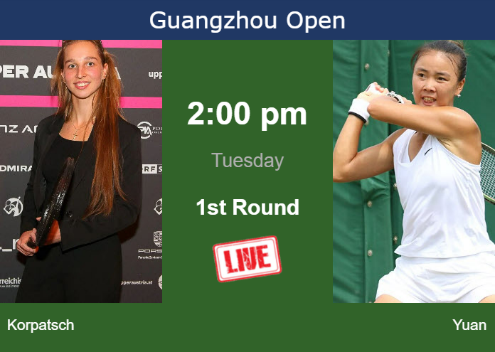 Monday Live Streaming Tamara Korpatsch vs Yue Yuan