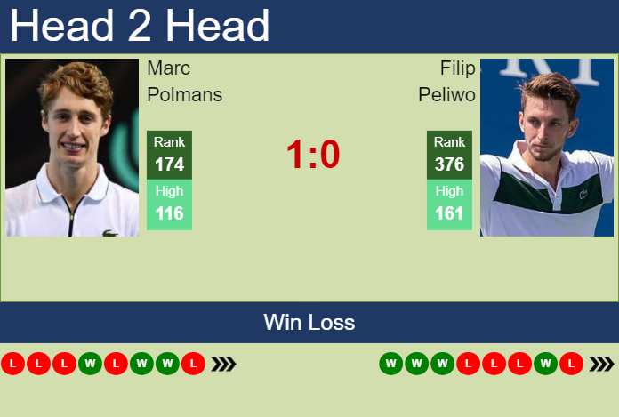 H2H, prediction of Marc Polmans vs Filip Peliwo in Shanghai Challenger with odds, preview, pick | 5th September 2023